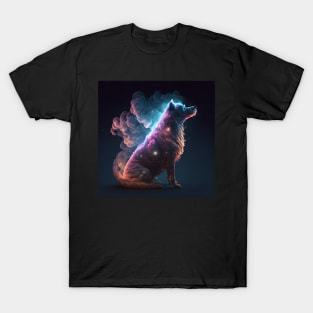 Dog in Space with unique Design T-Shirt